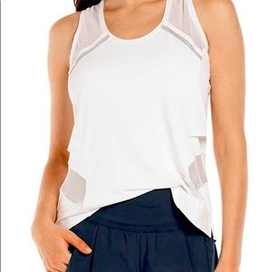 Lucky In Love Women's Hi-Tech Tennis Tank White Size M